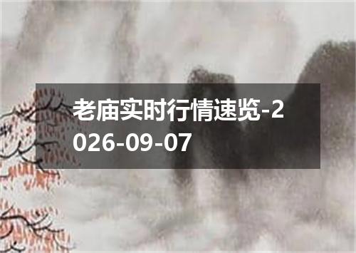 老庙实时行情速览-2026-09-07