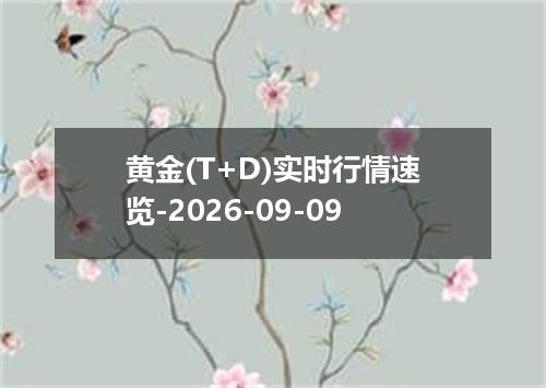 黄金(T+D)实时行情速览-2026-09-09