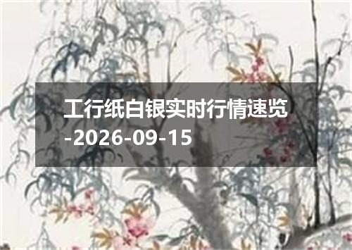 工行纸白银实时行情速览-2026-09-15