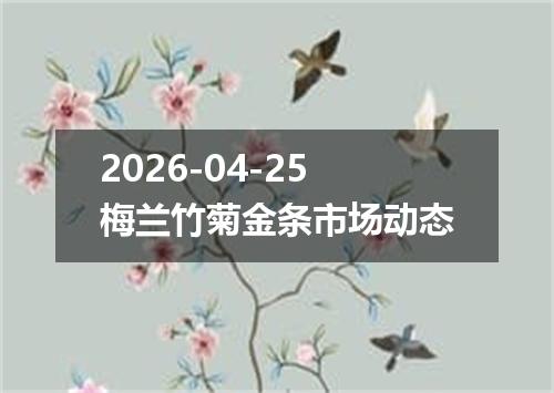 2026-04-25梅兰竹菊金条市场动态