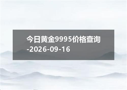 今日黄金9995价格查询-2026-09-16