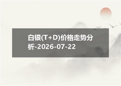 白银(T+D)价格走势分析-2026-07-22