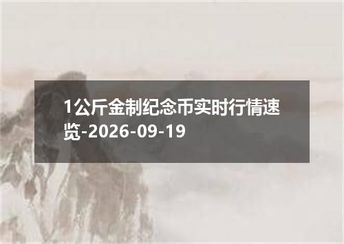 1公斤金制纪念币实时行情速览-2026-09-19