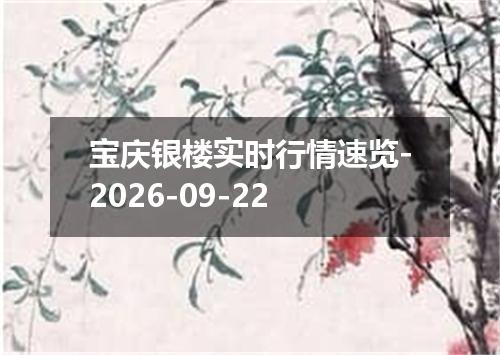 宝庆银楼实时行情速览-2026-09-22