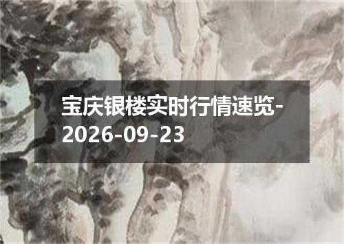 宝庆银楼实时行情速览-2026-09-23