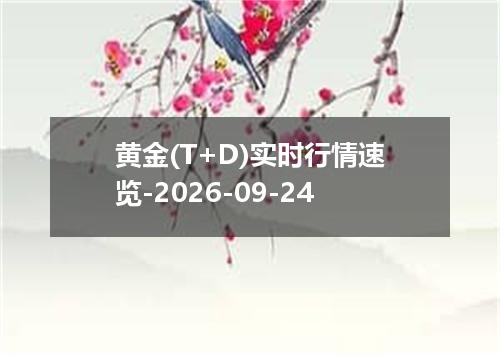 黄金(T+D)实时行情速览-2026-09-24
