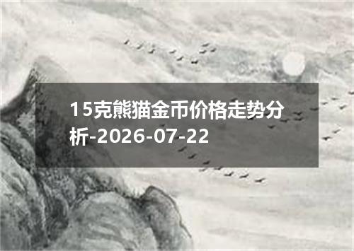 15克熊猫金币价格走势分析-2026-07-22