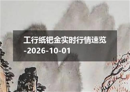 工行纸钯金实时行情速览-2026-10-01