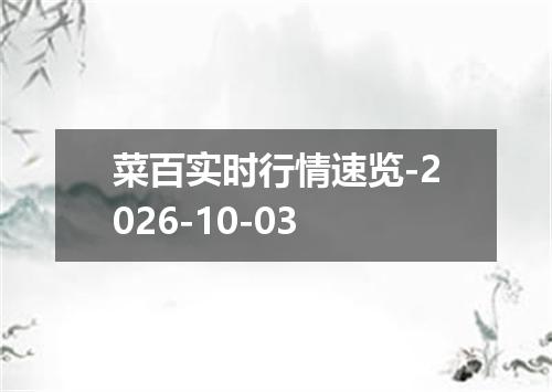 菜百实时行情速览-2026-10-03
