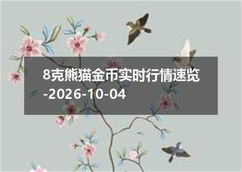 8克熊猫金币实时行情速览-2026-10-04