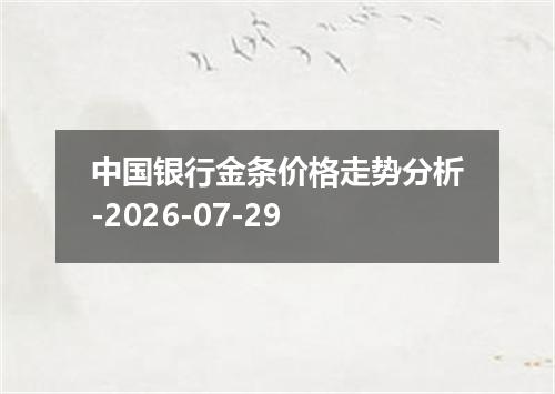 中国银行金条价格走势分析-2026-07-29