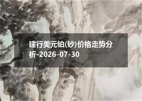 建行美元铂(钞)价格走势分析-2026-07-30
