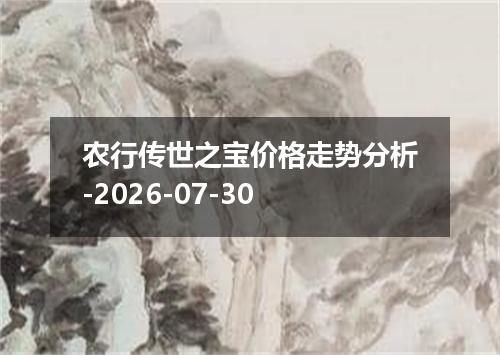 农行传世之宝价格走势分析-2026-07-30