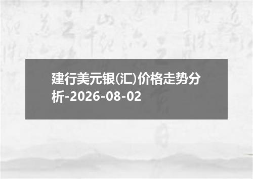 建行美元银(汇)价格走势分析-2026-08-02