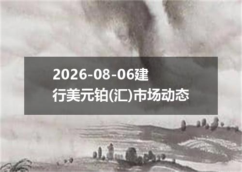2026-08-06建行美元铂(汇)市场动态