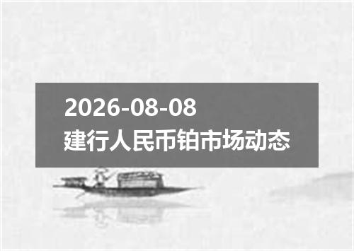 2026-08-08建行人民币铂市场动态