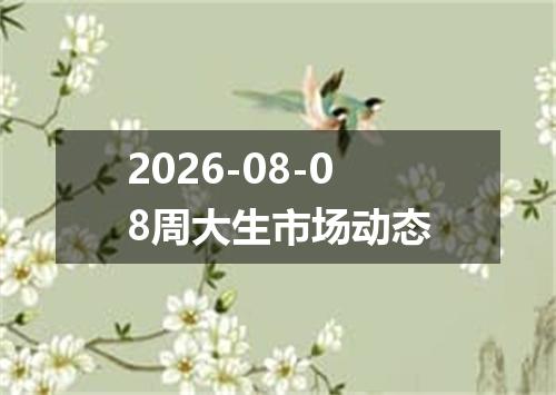 2026-08-08周大生市场动态
