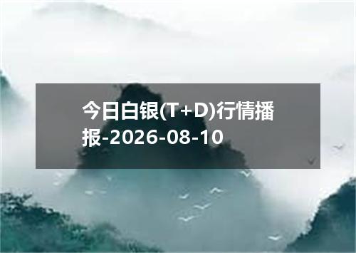 今日白银(T+D)行情播报-2026-08-10