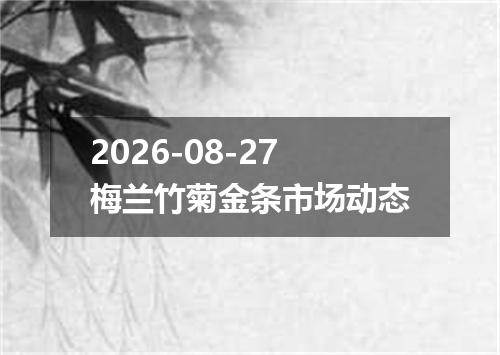 2026-08-27梅兰竹菊金条市场动态
