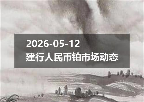 2026-05-12建行人民币铂市场动态