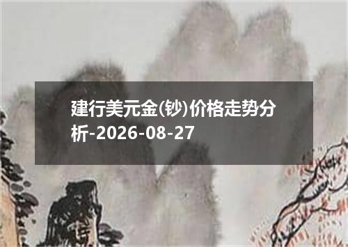 建行美元金(钞)价格走势分析-2026-08-27