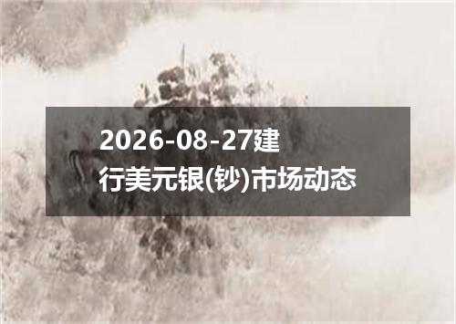 2026-08-27建行美元银(钞)市场动态
