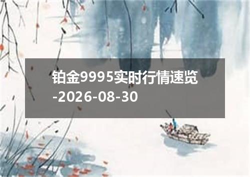 铂金9995实时行情速览-2026-08-30
