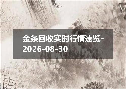 金条回收实时行情速览-2026-08-30