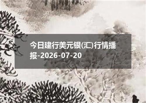 今日建行美元银(汇)行情播报-2026-07-20