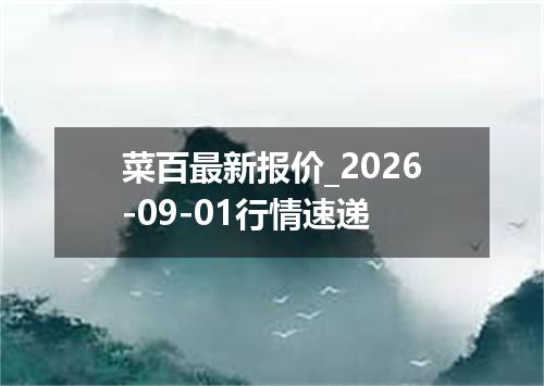 菜百最新报价_2026-09-01行情速递