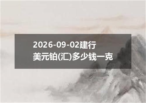 2026-09-02建行美元铂(汇)多少钱一克