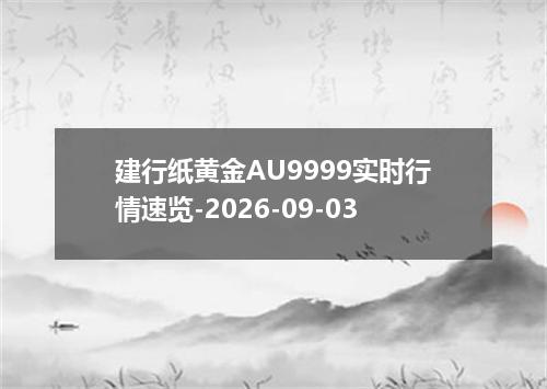 建行纸黄金AU9999实时行情速览-2026-09-03