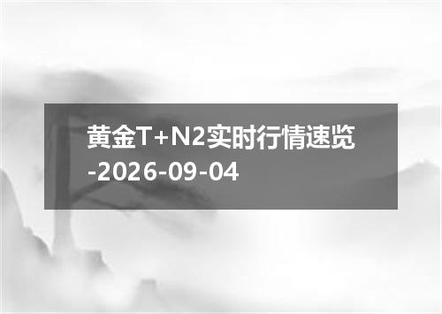 黄金T+N2实时行情速览-2026-09-04