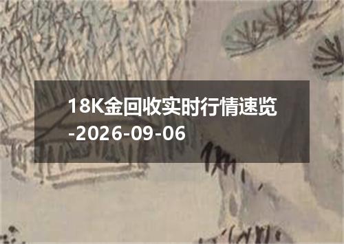 18K金回收实时行情速览-2026-09-06