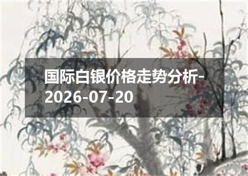 国际白银价格走势分析-2026-07-20