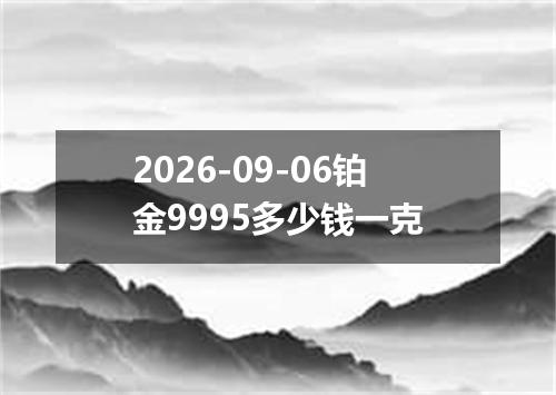 2026-09-06铂金9995多少钱一克